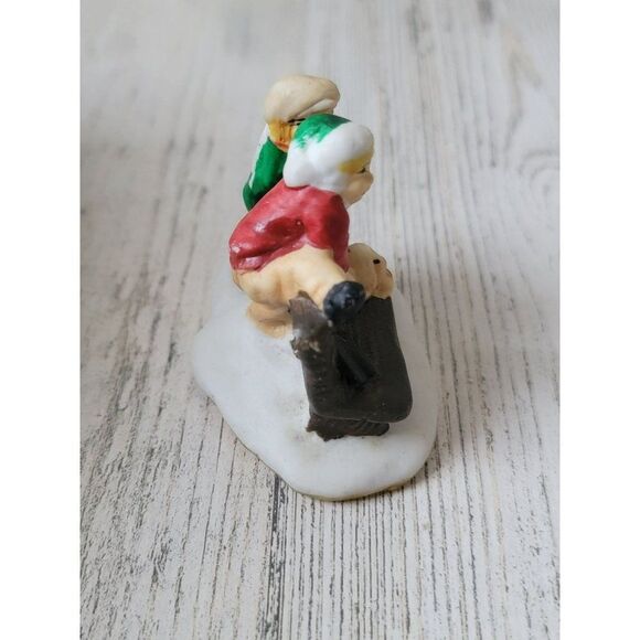Ceramic kids children bench dog pet village accessory xmas - Picture 4 of 5